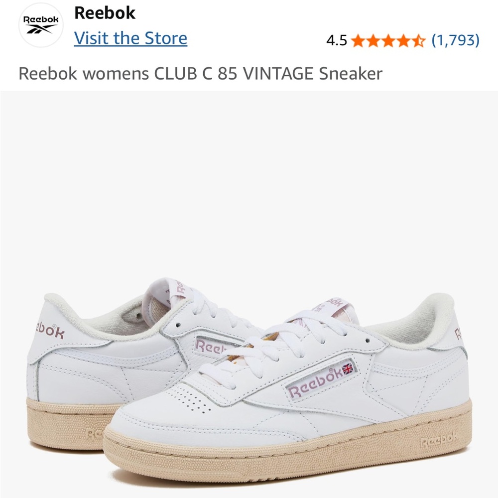 Reebok White and Tan Sneakers Classic Retro Style